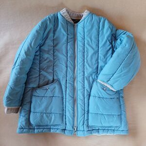 Vintage 1970's Genita Quilted Fashions Puffer Coat Blue Sz 22.5 USA Granniecore